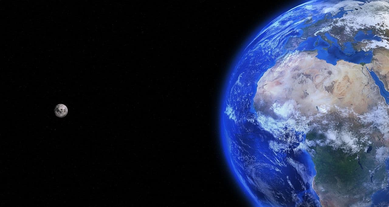 Earth from space at night